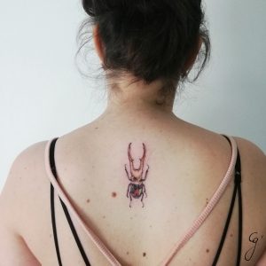 LED series Insect fine line dotwork tattoo by artist Cesarina Gretha (Sanne Bosscher)